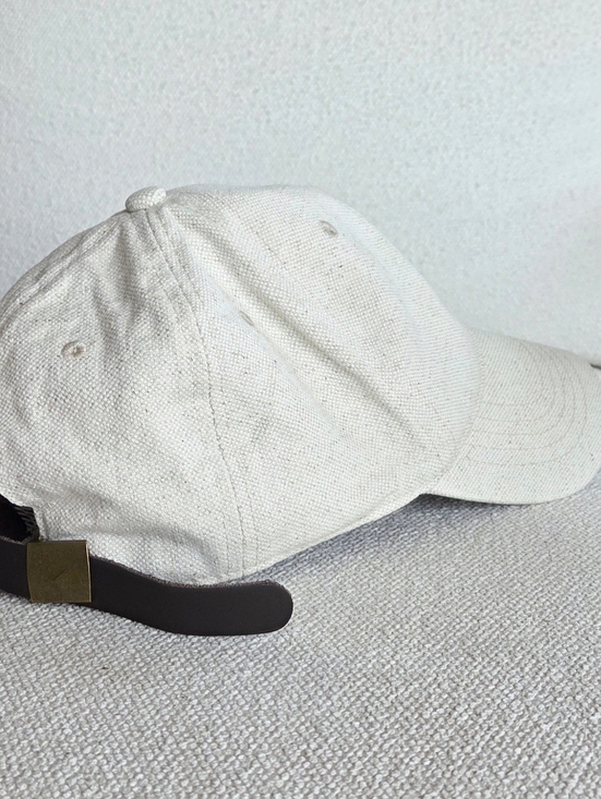 Accessories - Baseball Cap Cream Canvas Adjustable Dad Hat Minimal Neutral